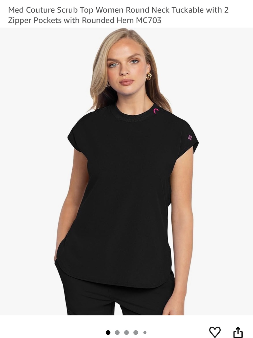 Med Couture Black Tank Top with Pink Accent Stitching/Matching Pants